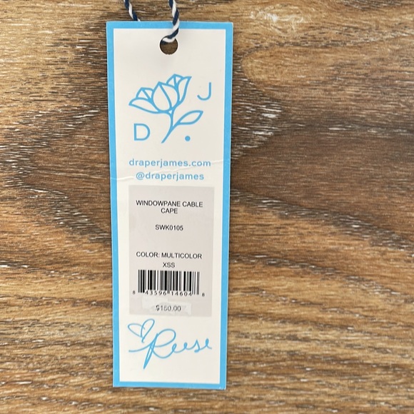 Draper James Windowpane Cable Cape NWT - Picture 5 of 13